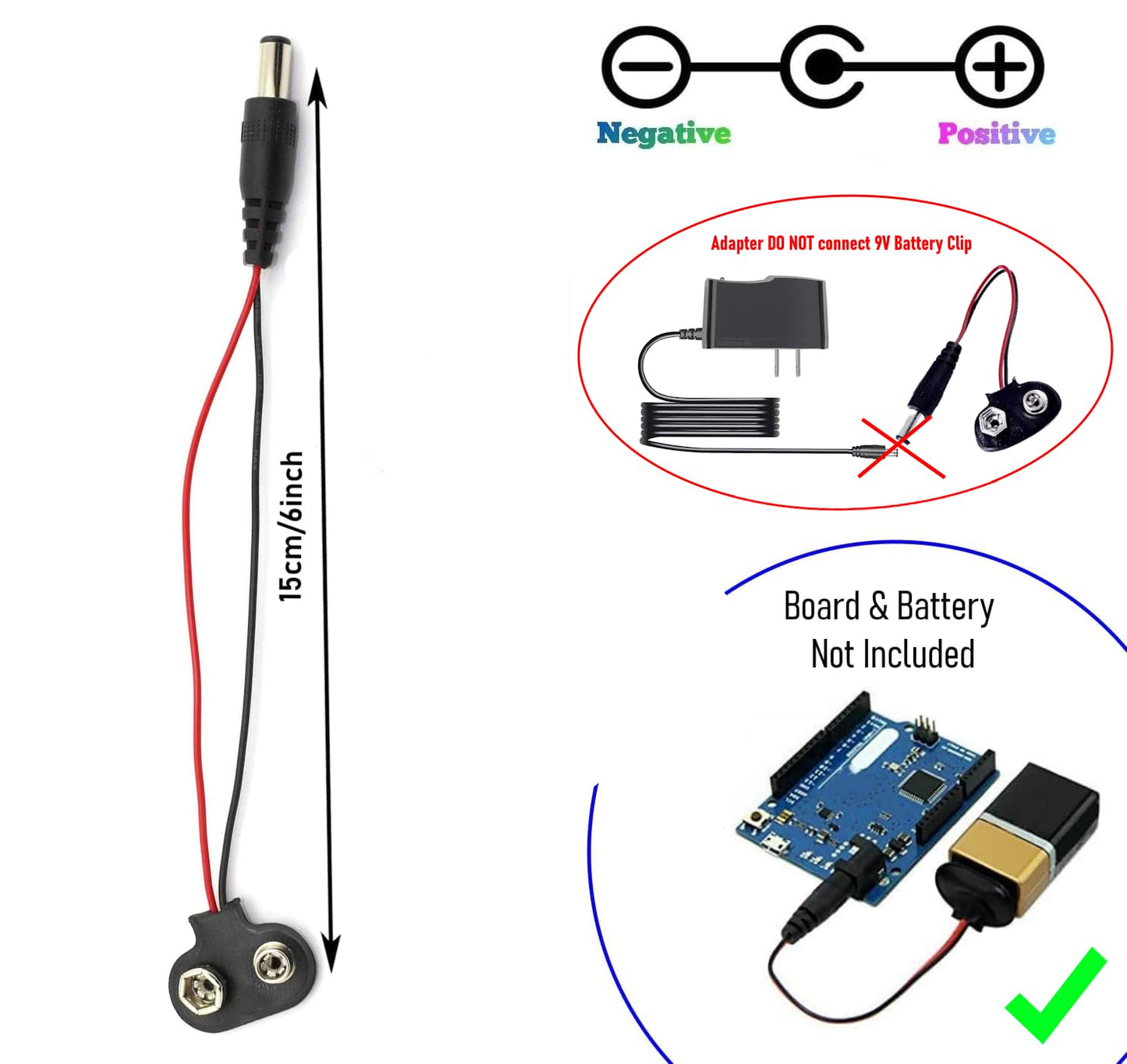 9V 1A AC DC 100V-240V Power Supply Adapter Cord for Arduino UNO R3 MEGA, US Plug - Center Positive 5.5x2.1~2.5mm