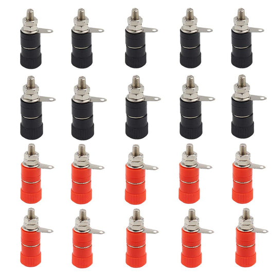HiLetgo 20pcs JS-910B JS-919 Terminal Wire Connectors JS-910B Jack Socket Female Binding Banana Plugs Terminal Connector Binding Post 4mm Banana Plug