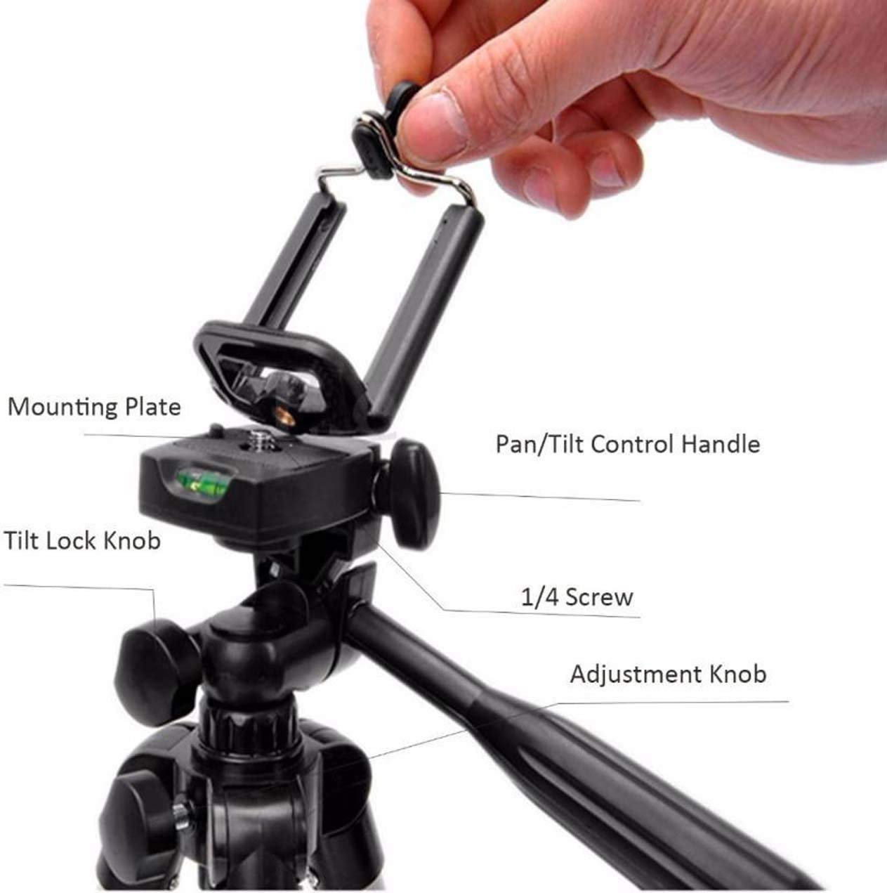 DIGIANT 50 Inch Aluminum Camera Phone Tripod+ Universal Tripod Smartphone Mount for Apple, iPhone Samsung and Other Brands Smartphones+Carrying Bag