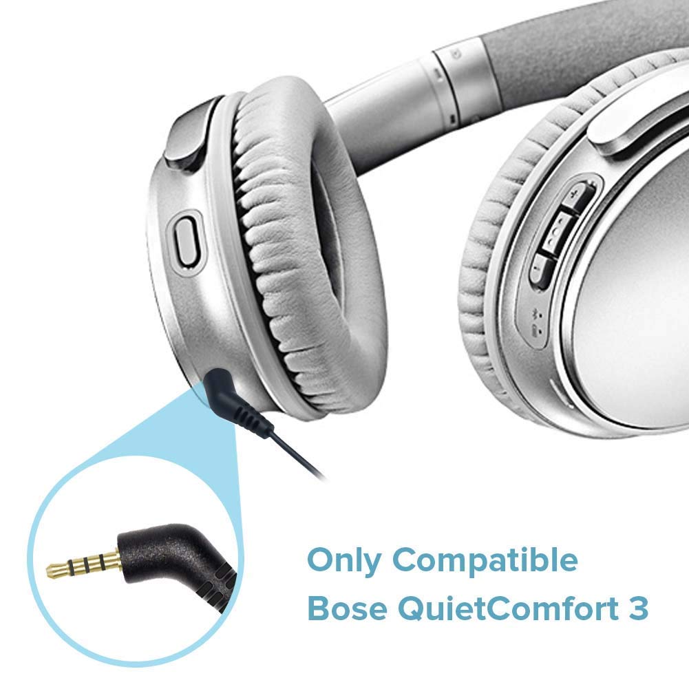 Alitutumao Replacement Audio Cable Cord Extension Wire Compatible with Bose QuietComfort 3 QC 3 Headphones, 4.6FT