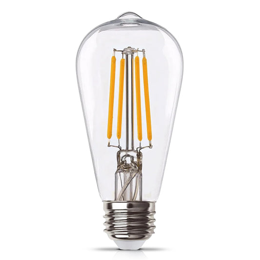 HALCO ProLED Filament LED Performance ST19 Bulb Clear Medium (E26) Base 9W 60 Equivalent Watts Dimmable 800 Lumens 15000 Hours CRI 90 (2700K Soft