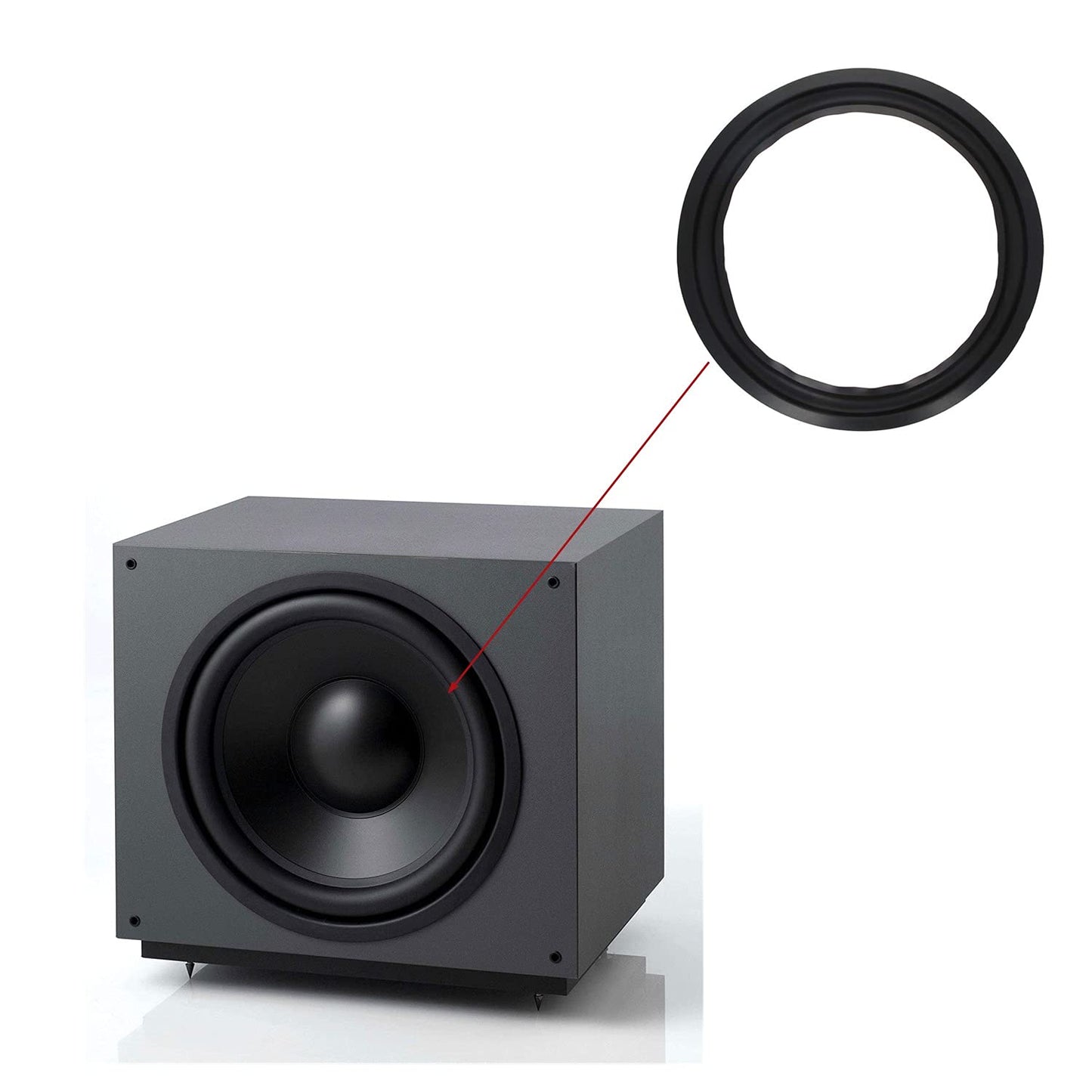 Fielect 4Pcs 11.4inch/290mm Rubber Speaker Edge Surround Rings Replacement Kit for Speaker Repair or DIY Black