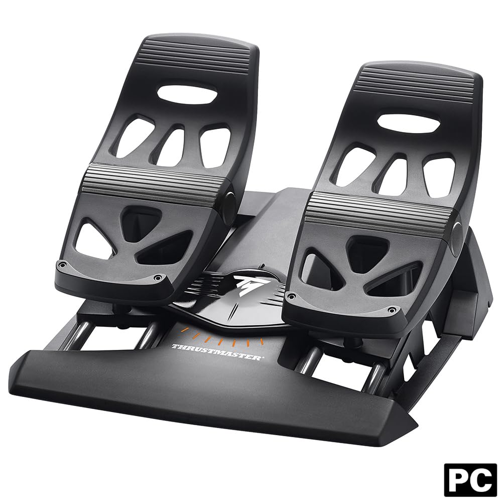 Thrustmaster TFRP Flight Rudder Pedals - Realistic Flight Simulator Controls with Sliding Rail System for Smooth Precision - Compatible with PS5, Xbox
