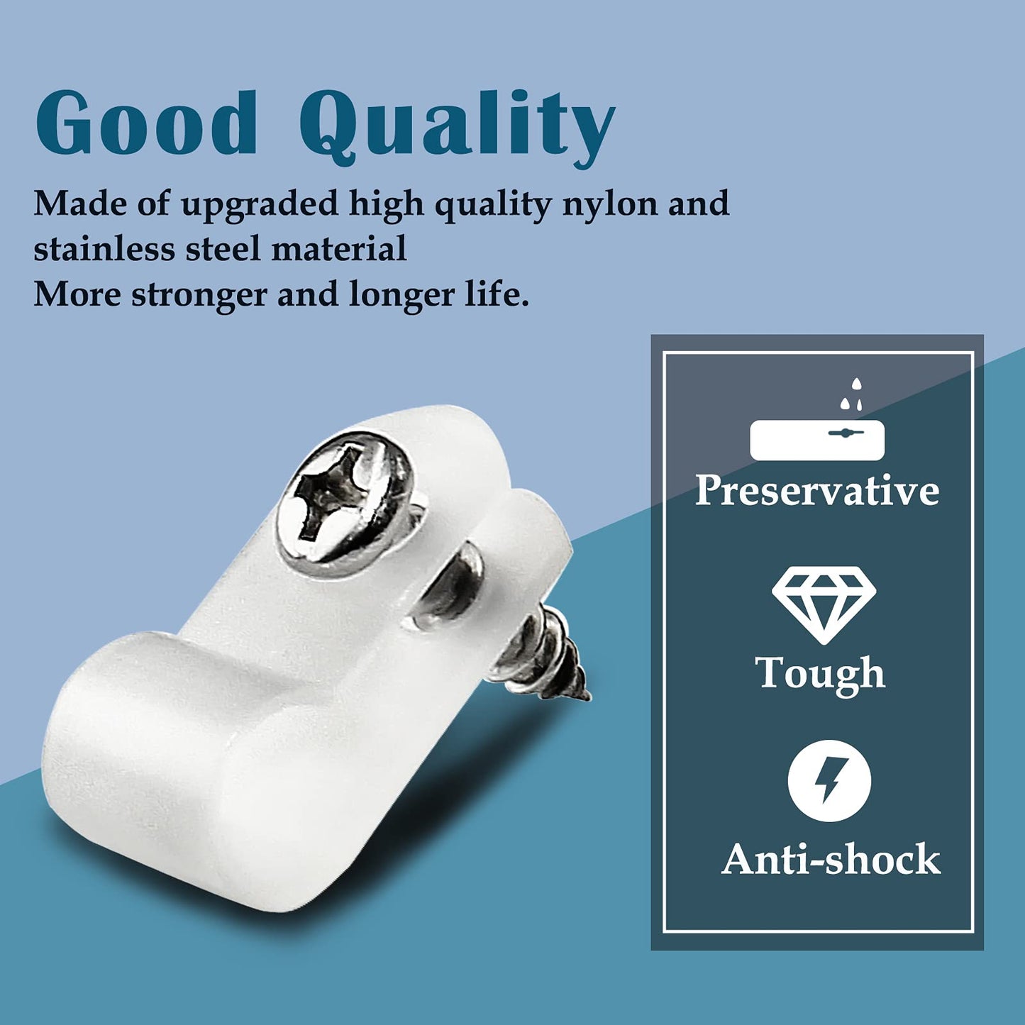 Rierdge 100 Pcs 1/4 Inch R-Type Clip Clamp, Nylon P-Type Mounting Clips, Cable Clip Wire Clamp for Wire Management, Stainless Steel Screws Included