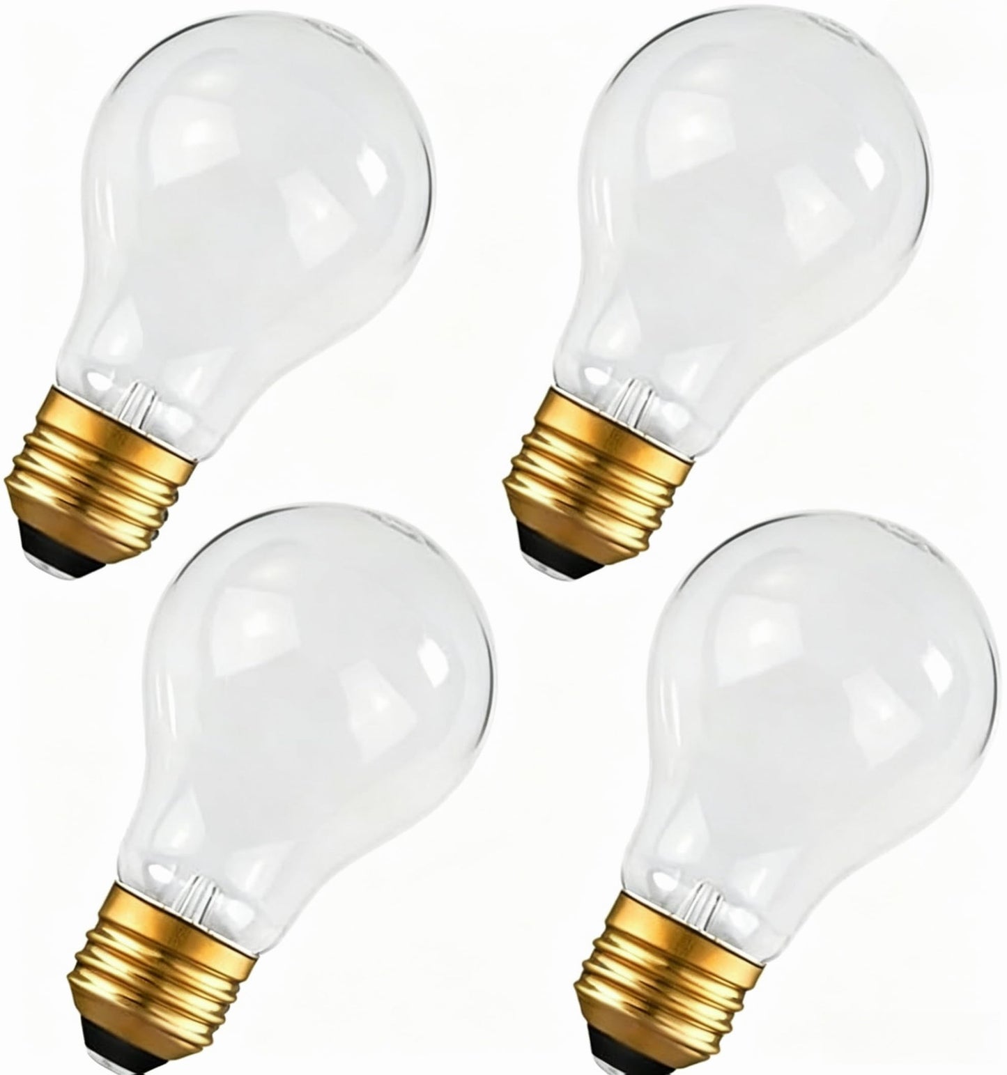 IWOPAN 75W Incandescent Light Bulbs, Frosted A19, E26 Base, 4 Pack