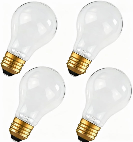 IWOPAN 75W Incandescent Light Bulbs, Frosted A19, E26 Base, 4 Pack
