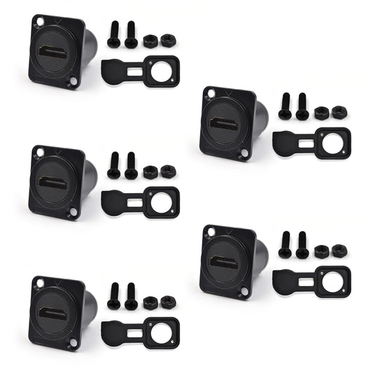 Itvexeme 5PCS HDMI 2.0 Panel Mount Adapter 4K@60Hz, HDMI 2.0 Panel Threaded Fixed Mount Coupler Female to Female for TV Monitor Projector