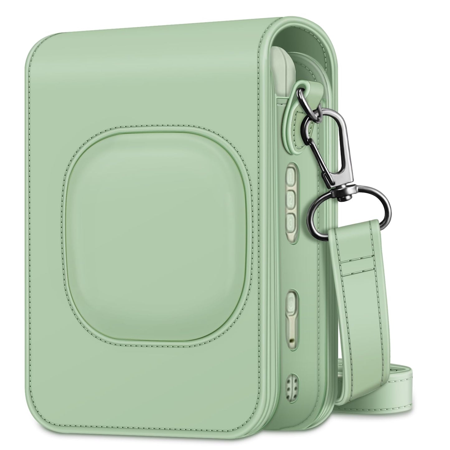 Fintie Carrying Case for Fujifilm Instax Mini LiPlay Hybrid Instant Camera - Premium Vegan Leather Portable Bag Cover with Removable Strap, Agave