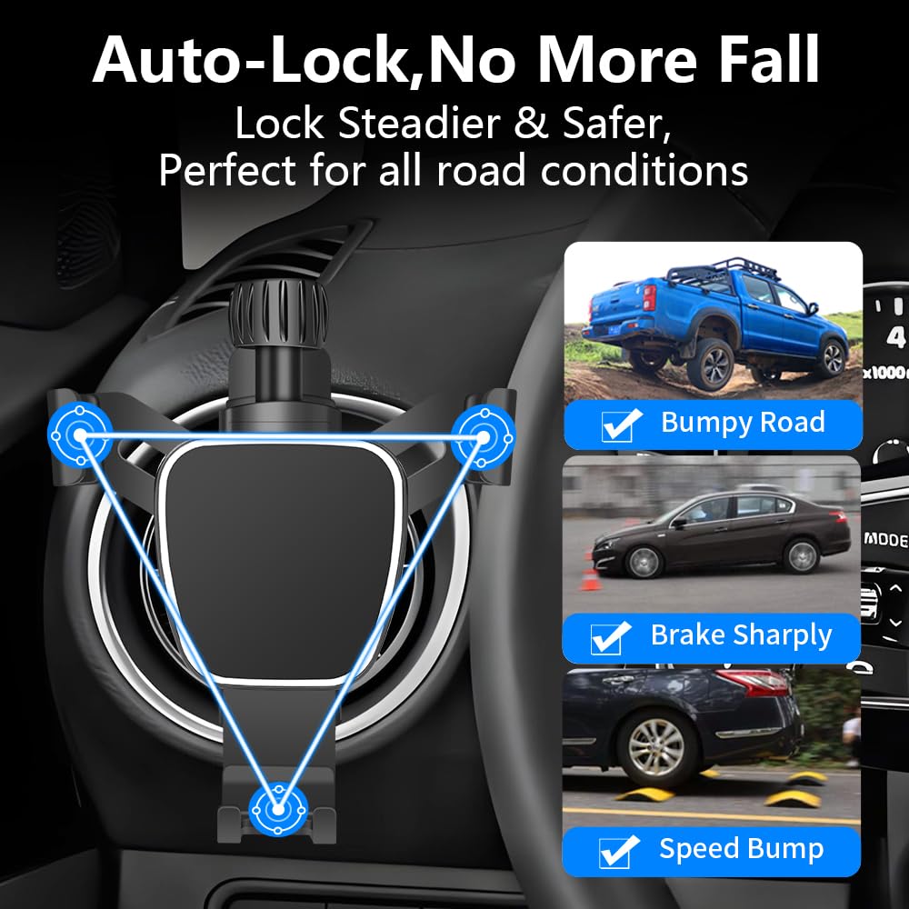 LUNQIN Car Phone Mount Holder for Kia Forte 2019-2024?Kia Stinger 2018-2023 Auto Accessories Navigation Bracket Interior Circular Air Vent Decoration