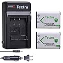 Tectra 2-Pack Battery and Charger Kit for NP-BY1 EN-EL11 LI-60B D-Li78 Compatible with Nikon Coolpix S550 S560 Sony Action Cam Mini HDR-AZ1VR AZ1 AZ1V