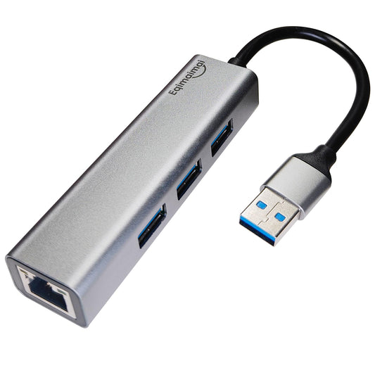 USB 3.0 Hub with Ethernet Adapter - 1GB RJ45, USB A to Ethernet, Compatible with Windows, Mac OS, Linux