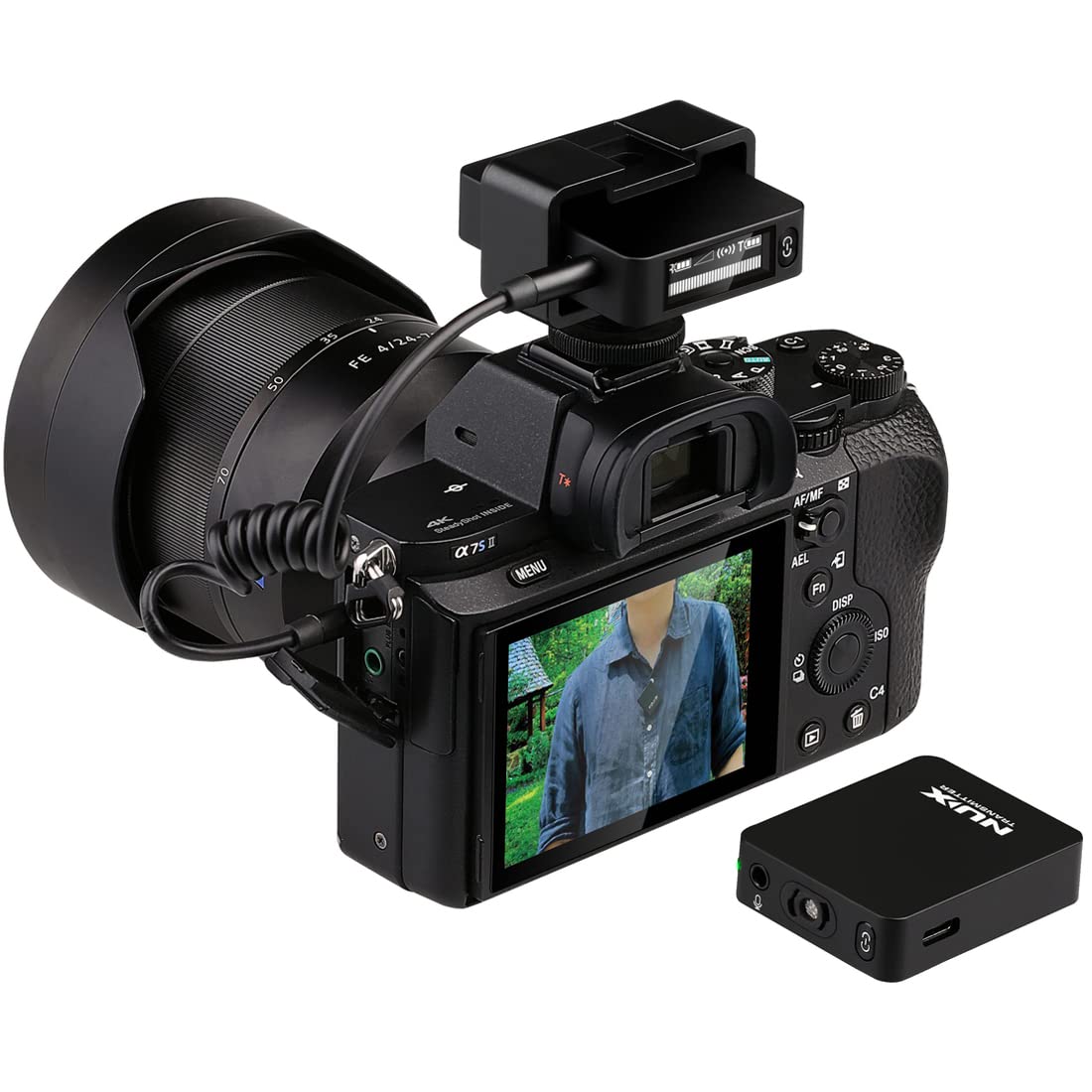 NUX B-10 Vlog Camera Wireless Microphone System, Wireless Lavalier Lapel Microphone System for Vlog Shooting, Live broadcasts