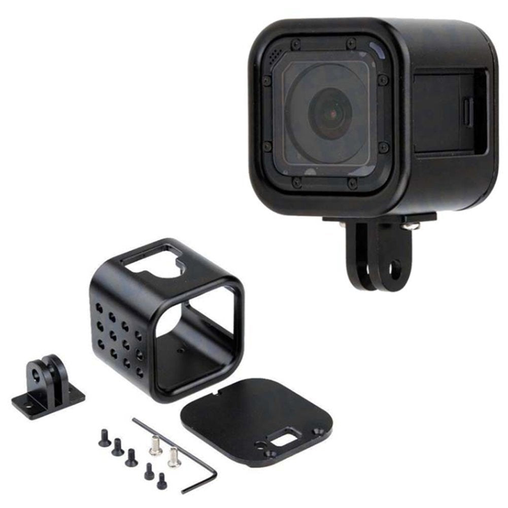 CNC Aluminum Alloy Housing Sport Camera Shell Box Frame Mount Prevent Overheating Case for GoPro Hero 5 Session/Hero 4 Session(Black)
