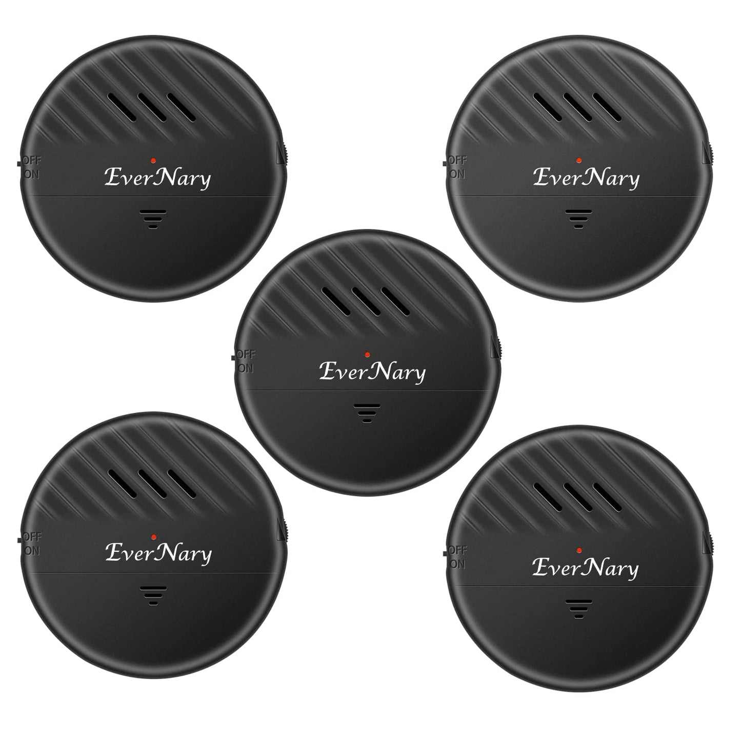 EverNary Window Vibration Alarm,5Pack-125dB Loud Ultra-Slim Anti-Theft Alarm for Door and Window Glass Break Sensor Alert with Adjustable Sensitivity