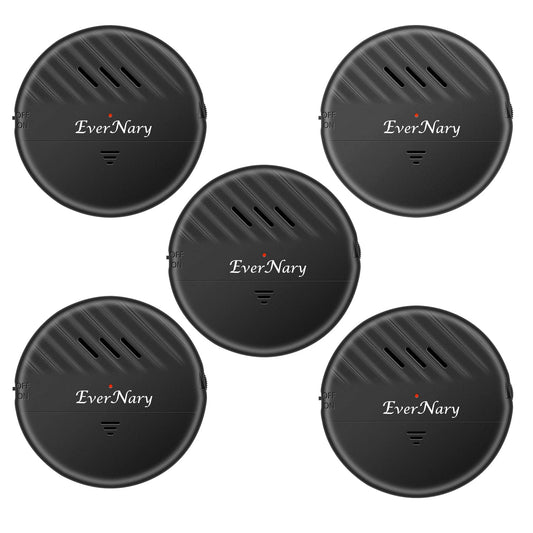 EverNary Window Vibration Alarm,5Pack-125dB Loud Ultra-Slim Anti-Theft Alarm for Door and Window Glass Break Sensor Alert with Adjustable Sensitivity