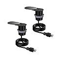 Link2Home 2 Pack Space Saver Grommet Socket 1-Power-Outlet USB A/C Port 3.1 Amp Splash Resistant in Stainless-Steel, Overload Protection