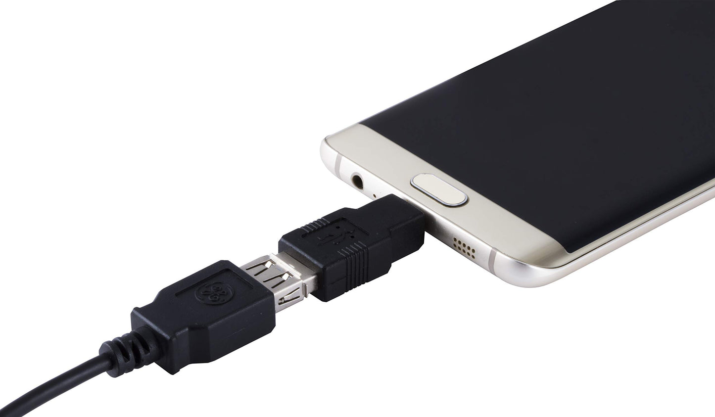 GE Universal USB 2.0 Adapter Kit, 6ft. A Male to A Female Extension Cable, 4 Adapters Included: A Male to B Male, 4 Pin, 5 Pin, A Male to Micro USB