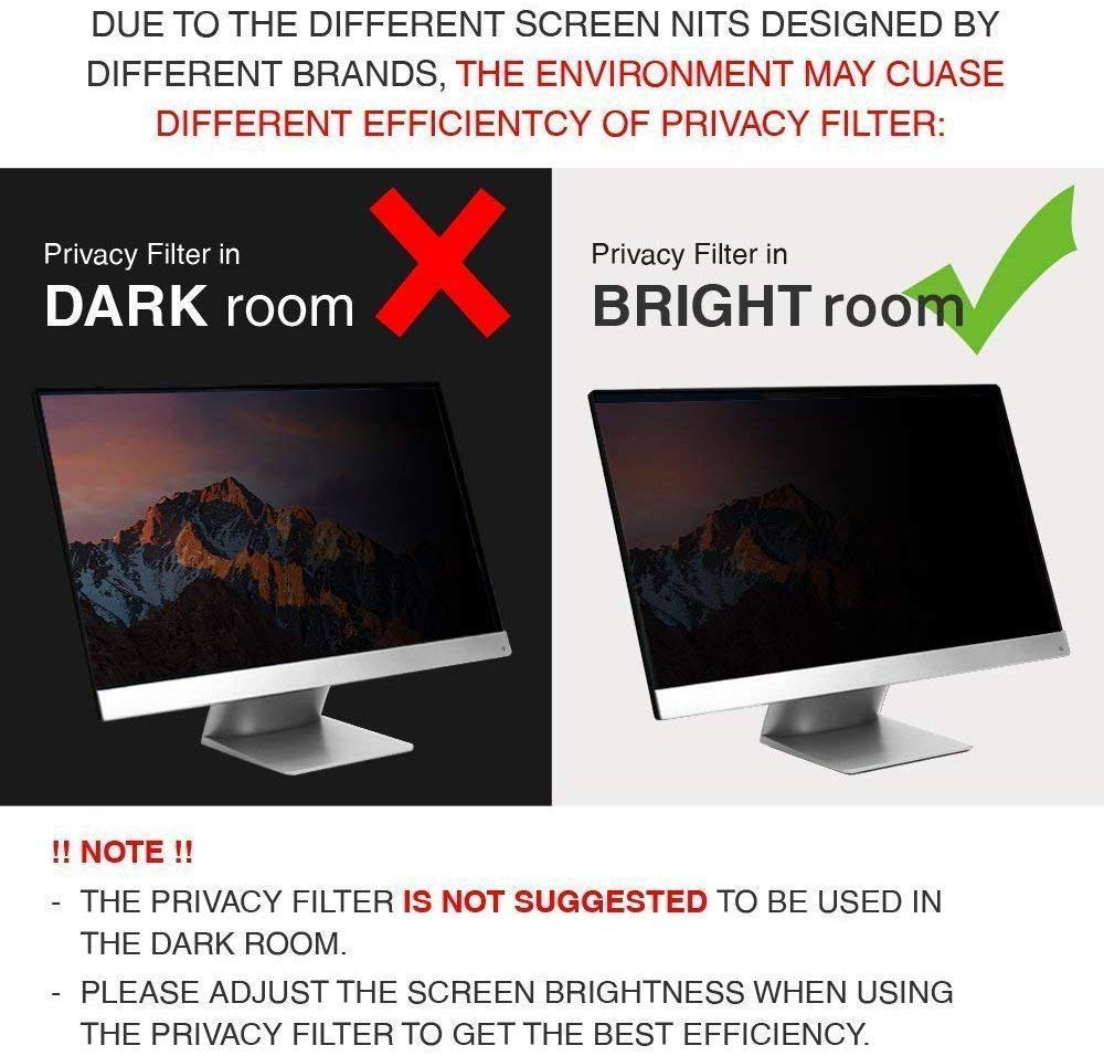 GeckoCare - MMMPF220W1B - Frameless Blackout Privacy Filter for 22 Widescreen Monitor