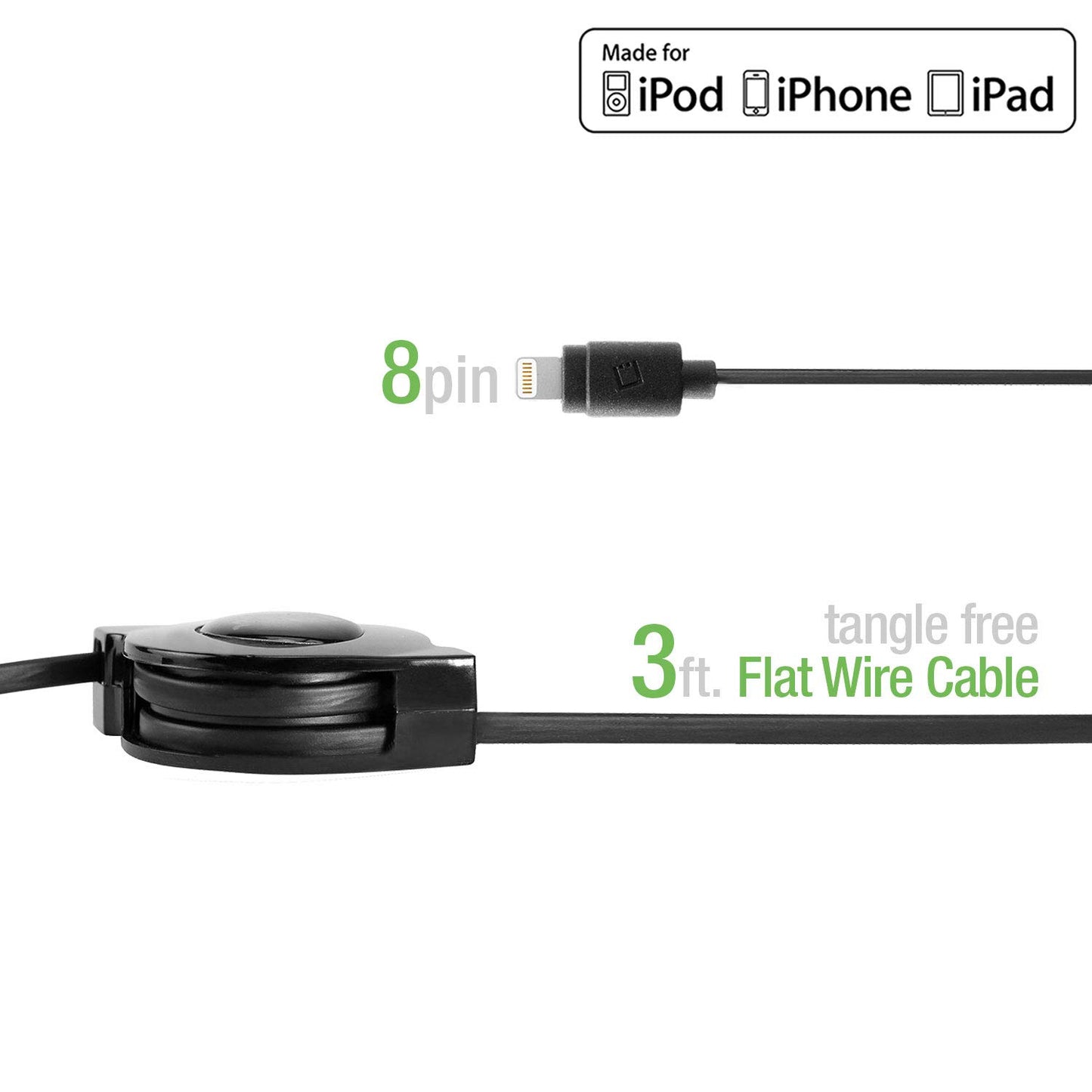Retractable Lightning iPhone Cable, Charging Cord Compatible with Apple iPhone 14 Pro Max Plus mini 13 12 11 Xs Xr X SE 8 7 6 5 iPad Pro Air Mini 6…