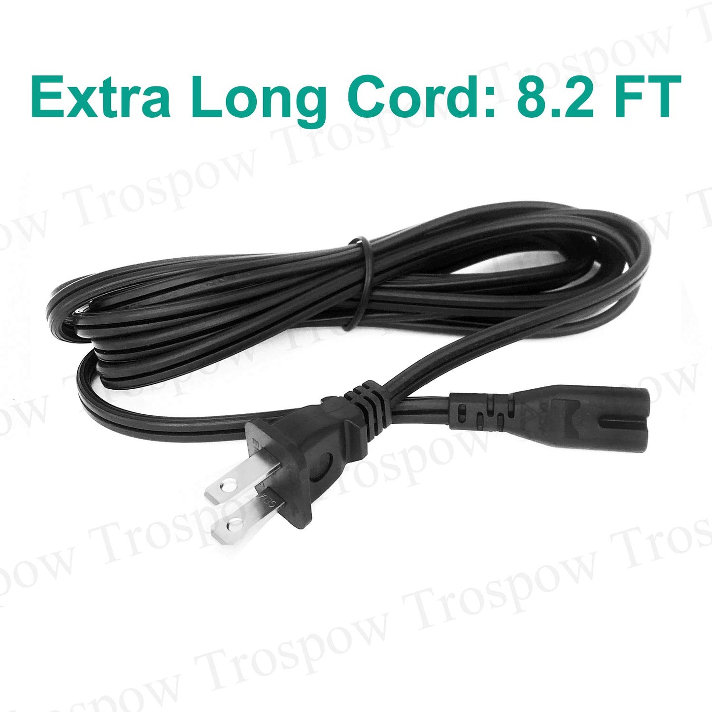 8.2ft 2 Prong AC Power Cord Replacement for Xbox One 1 Series X S Game Console Power Adapter Supply Cord Cable