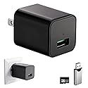 CBHLPLK Mini Camera with 64G Card 1080P Small Security Camera Charger with Motion Detection for Indoor (No WiFi)