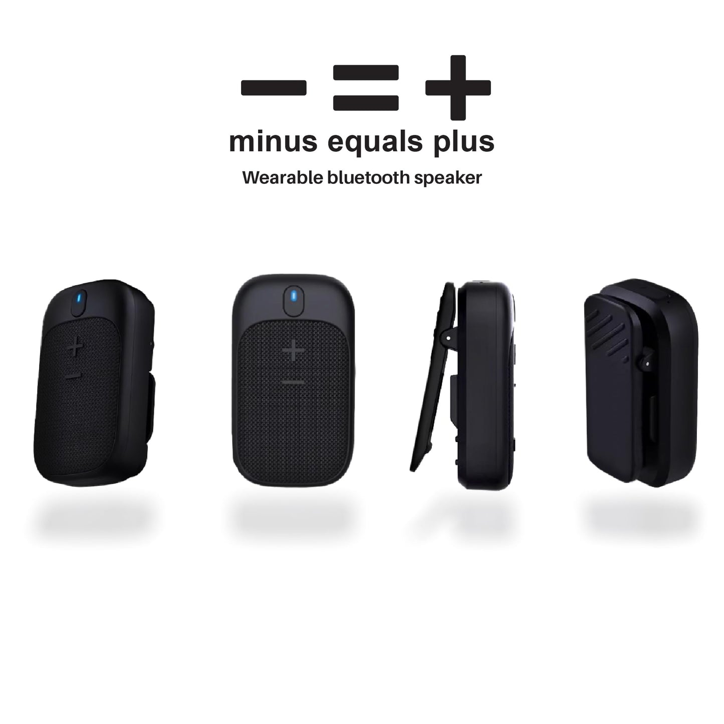 MINUS EQUALS PLUS - = + Golf Speaker/Wireless Wearable Bluetooth Speaker/Portable/Clip on/Up to 18hrs of Battery Life/Built-in Mic for Hands-Free