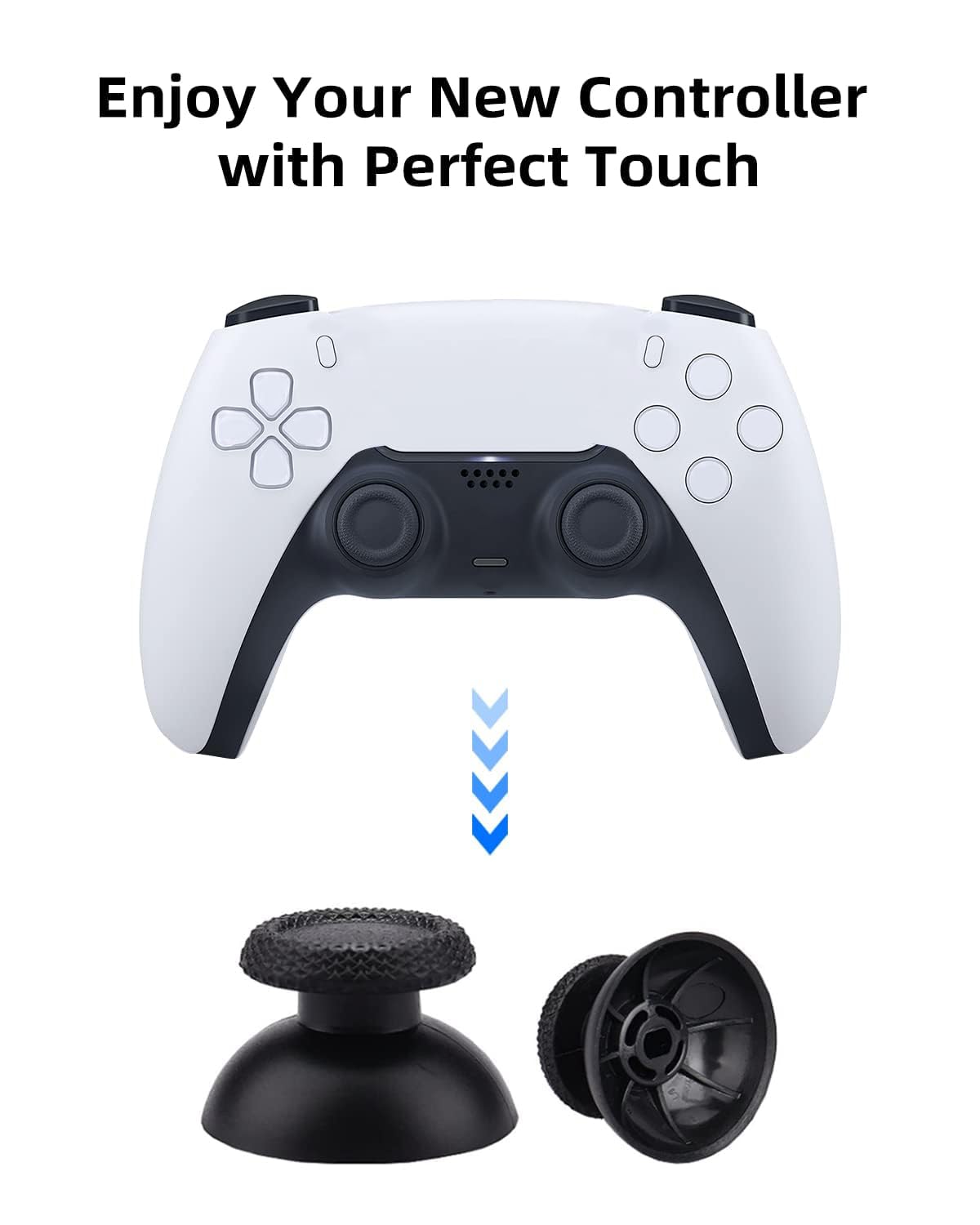 DUXICEPIN Kit for P5 Controller,39 PCS P5 controller Joysticks Part Replacement Thumbsticks with Repair Screwdriver Kit for P5 controller DualSense