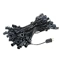Novelty Lights 100 Foot C7 Outdoor String Light Christmas Stringer - Patio String Lights - Candelabra Base (C7/E12) - 12" Spacing - Black Wire