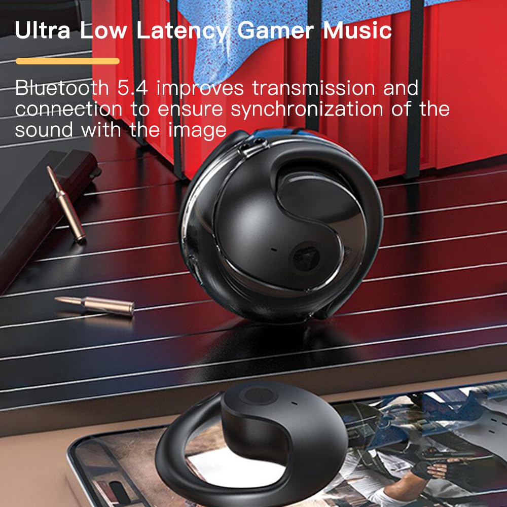 sunshot Ows Open Ear Buds Headphones Bluetooth 5.4,Bone Conducting Air Bone Conduction Headphones, 16mm Drivers,40H Playtime,Open Ear Earbuds IPX5…