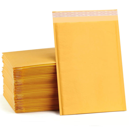 UCGOU Kraft Bubble Mailers 10.5x16 Inch 25 Pack Usable Size 10.5x15 Yellow Padded Envelopes #5 Large Mailing Packages Self Sealing Tear Resistant
