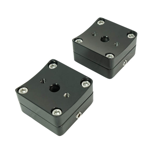 Rockville MAC360B (2) Marine-Grade Swivel Clamps for Wakeboard Towers or Surface Mounting, 360-Degree Rotation, Black Powder-Coated, Quick-Release