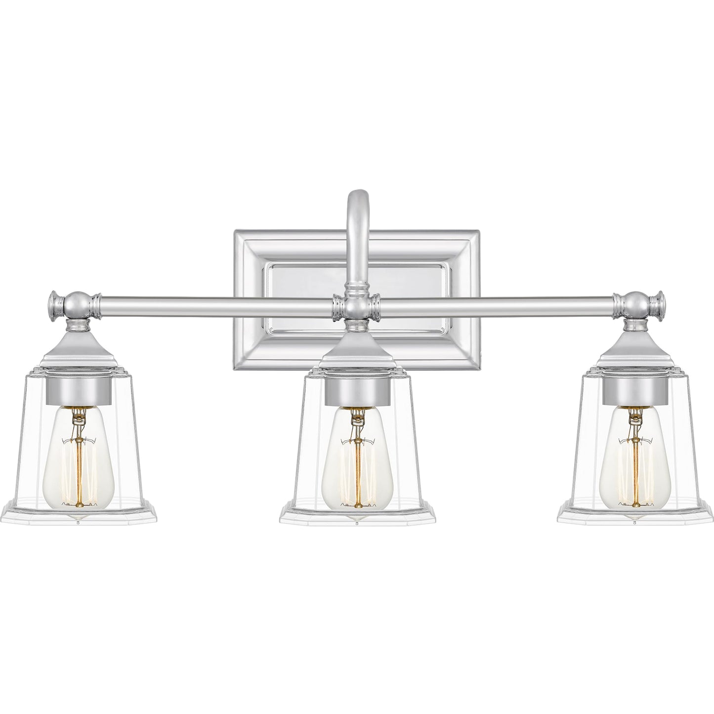 Quoizel Nicholas 22" Wide Polished Chrome 3-Light Bath Light