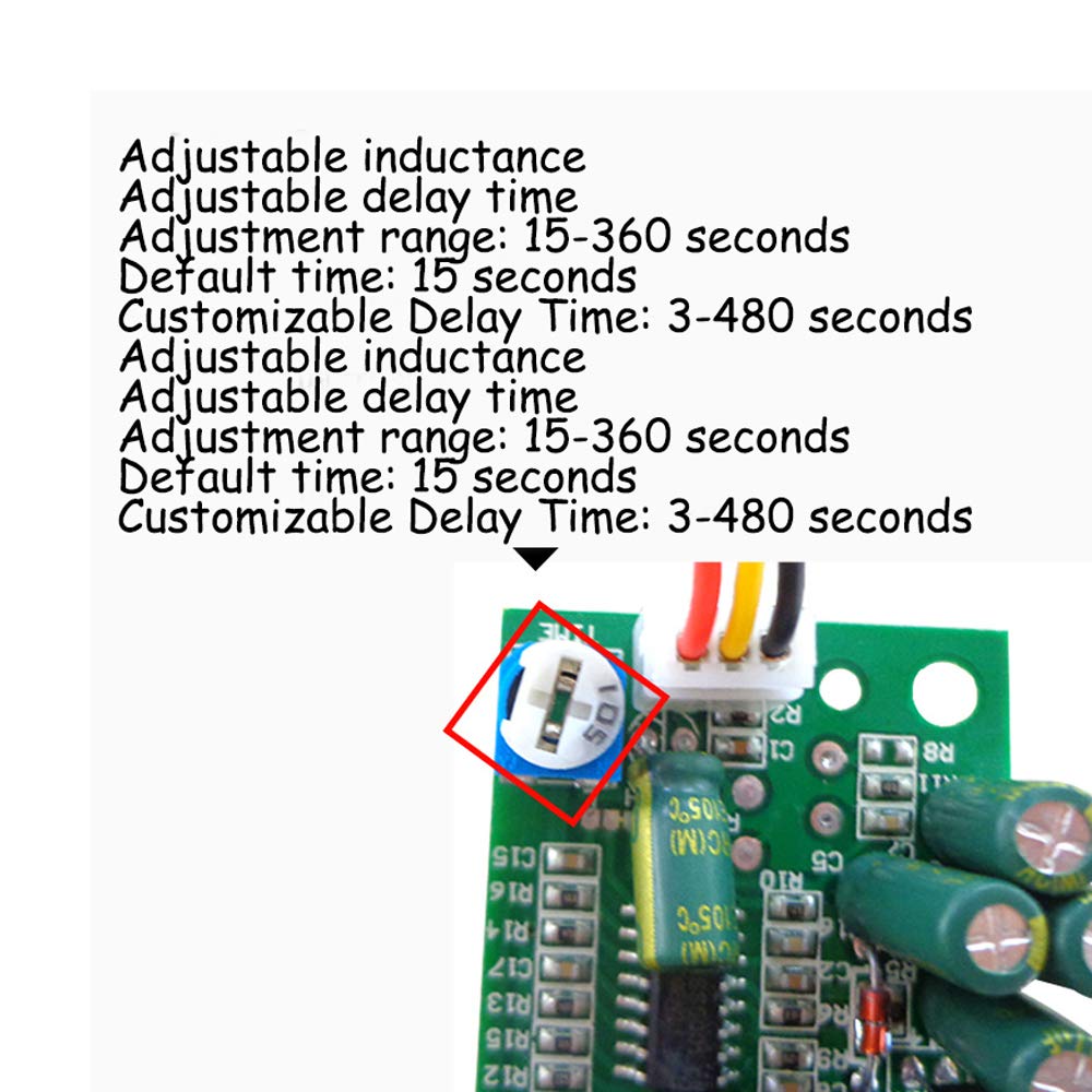 KOOBOOK 1Pcs PIR IR Pyroelectric Infrared Module Adjust Relay Output Human Body Sensor DC12V Range 5-8M