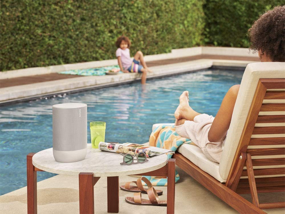 Sonos Move - Battery-powered smart speaker, Wi-Fi and Bluetooth with Alexa built-in - Lunar White (Renewed)