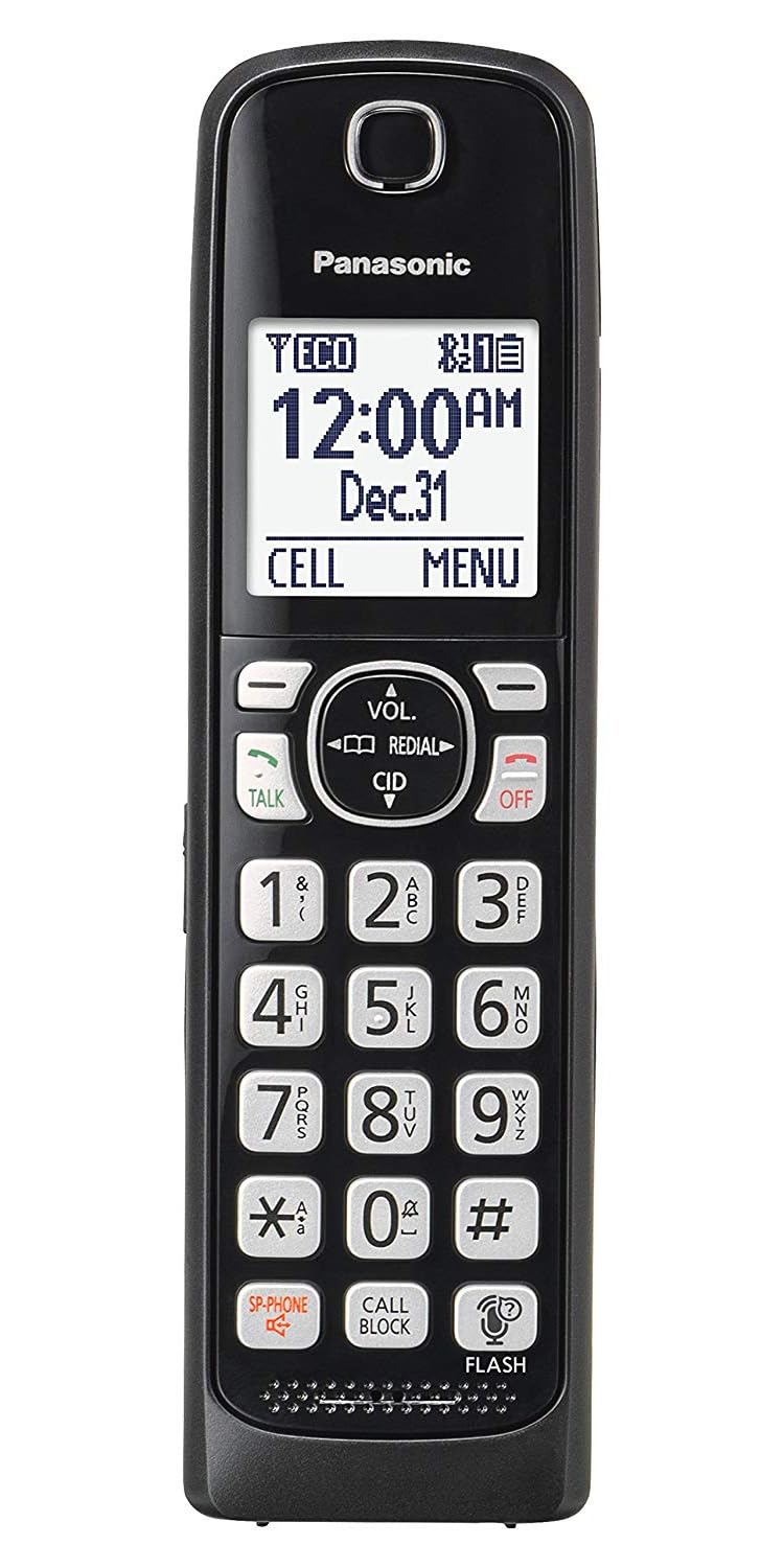 Panasonic Additional Cordless Phone Handset Accessory Compatible with KX-TGF540/570/TG785 Cordless Phone Systems Series - KX-TGFA51B, Black
