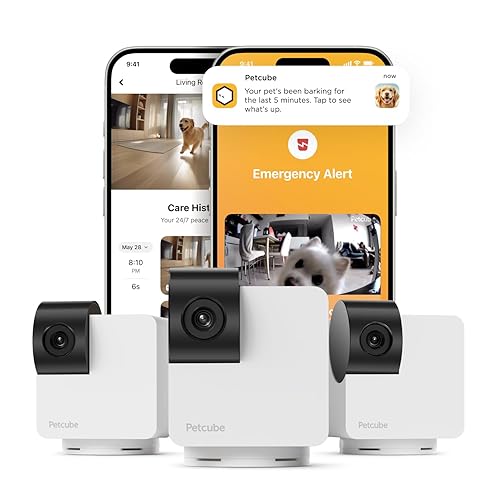 Petcube Cam 360 The Pack of 3 Camera | Ultimate Interactive WiFi Pet and Home Security Pan-Tilt Camera with Phone App, 1080p HD Video, 360° Rotation