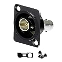 YiKaiEn 75 Ohm BNC D-Type Panel Mount Connector - SDI Compatible, Gold-Plated Coaxial Female-to-Female Adapter with Waterproof Cover for Custom