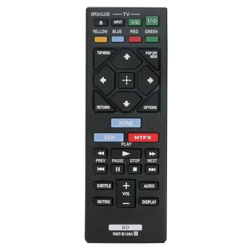 Replaced Blue Ray Remote fit for Sony Blu-Ray Disc DVD Player RMT-B126A BDPBX620 BDP-S1200 BDPS1200 BDP-S2200 BDP-S5200 BDPS5200 BDP-S5200/D BDPS5200D