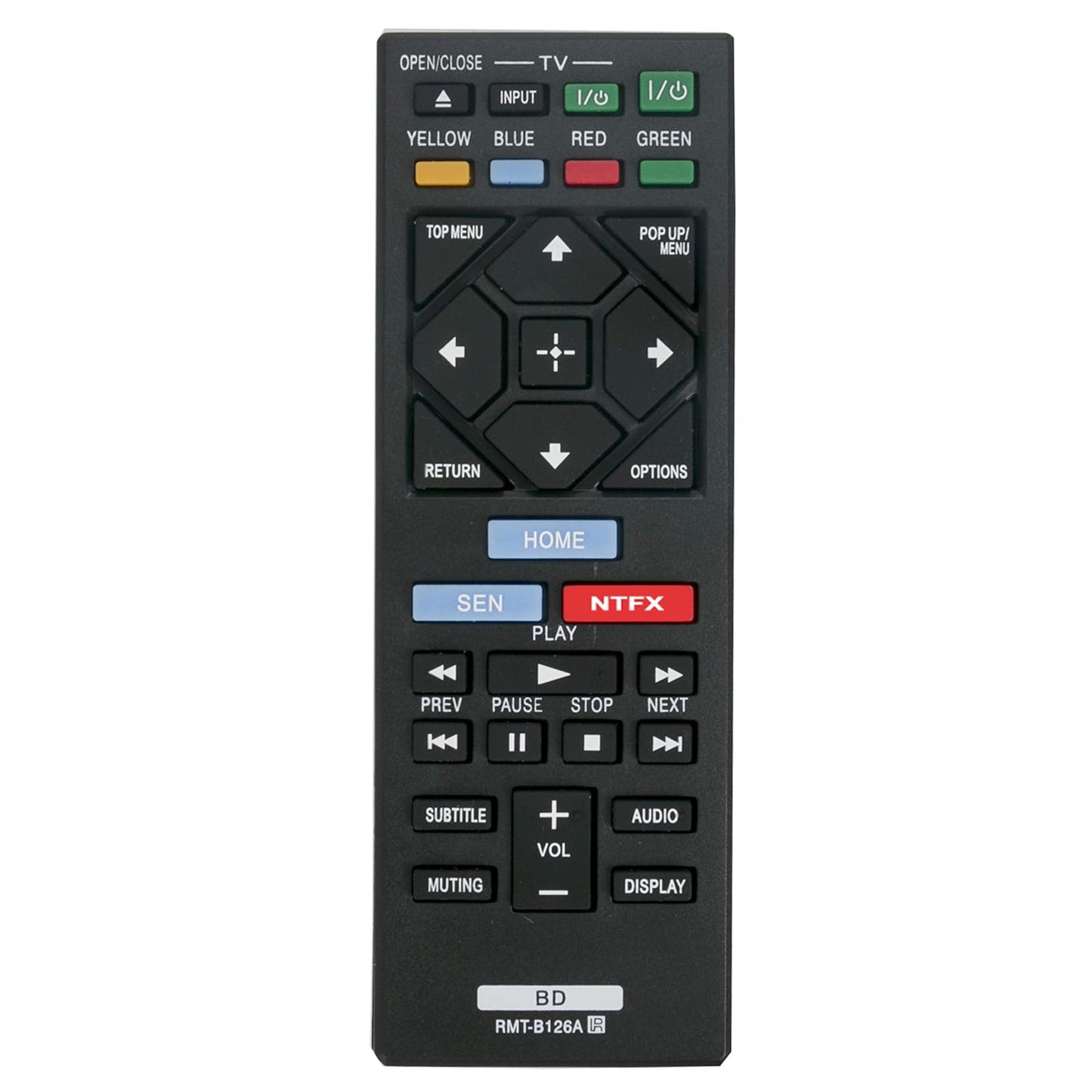 Replaced Blue Ray Remote fit for Sony Blu-Ray Disc DVD Player RMT-B126A BDPBX620 BDP-S1200 BDPS1200 BDP-S2200 BDP-S5200 BDPS5200 BDP-S5200/D BDPS5200D