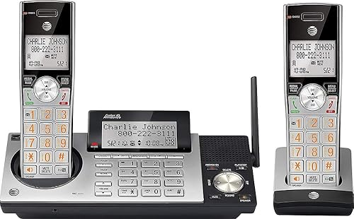 ATT DECT 6.0 Cordless Phone With Digital Answering System, CL83215, 2 Handsets