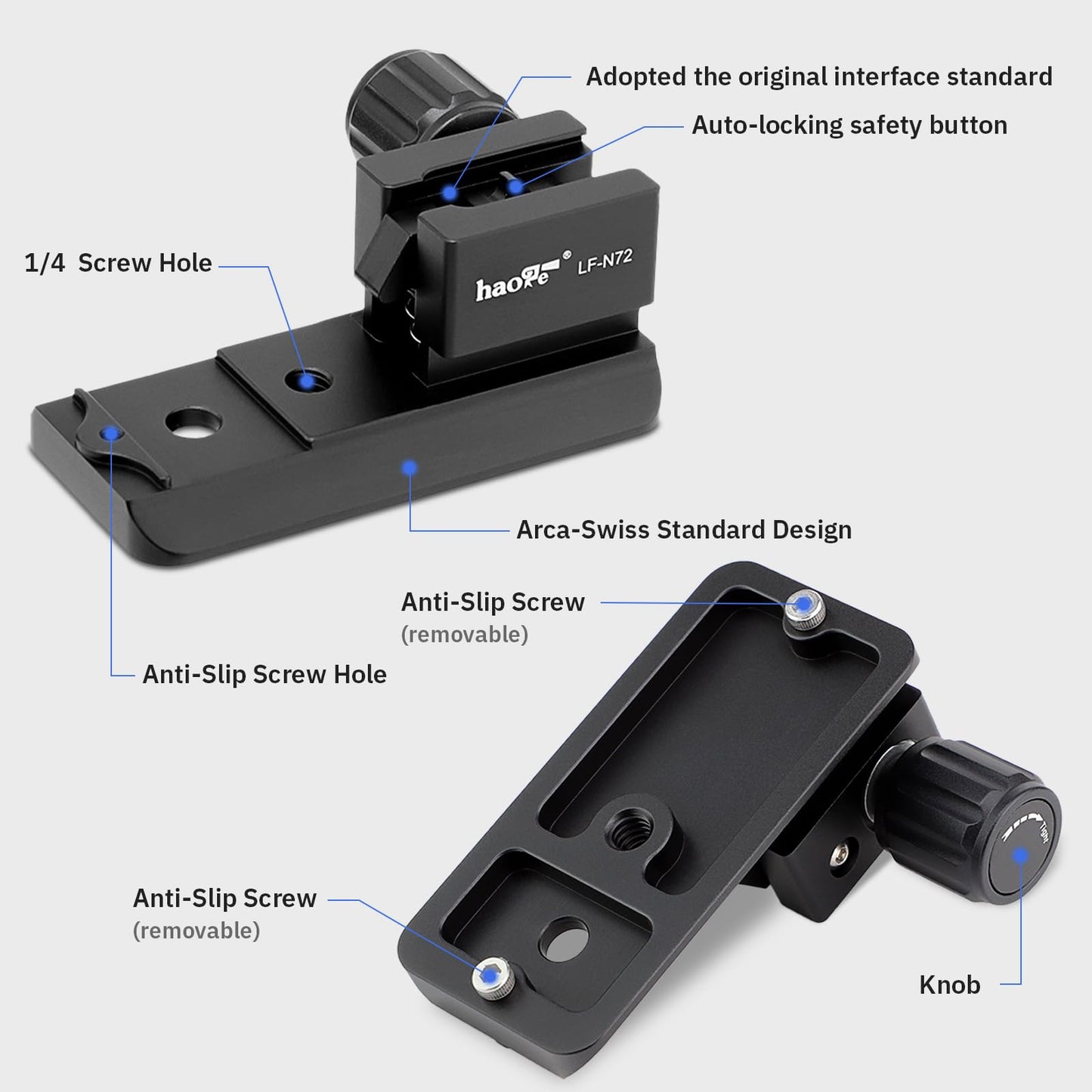 Haoge LF-N72 Lens Collar Replacement Foot Tripod Mount Ring for Nikon AF-S Nikkor 70-200mm f2.8G ED VR I II, 70mm-200mm f2.8E FL ED VR and 500mm f5.6E