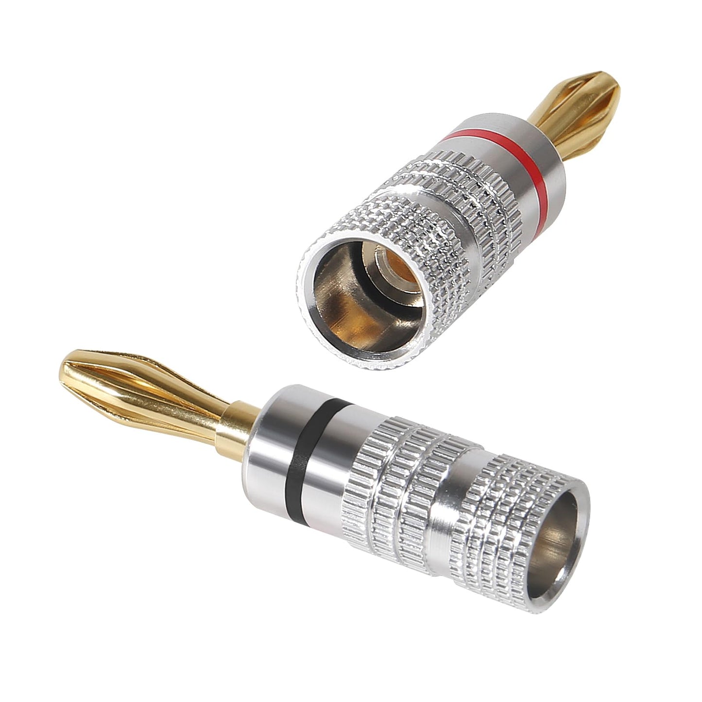 6 Pairs/12 Pcs Speaker Banana Plugs Audio Jack Connector ?24k Gold Dual Screw Lock Speaker Connector for Speaker Wire, Wall Plate, Home Theater