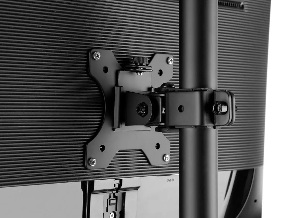 Monoprice Adjustable Tilting DUAL Desk Mount Bracket for LCD LED (Max 33Lbs, 10~23inch) - Black