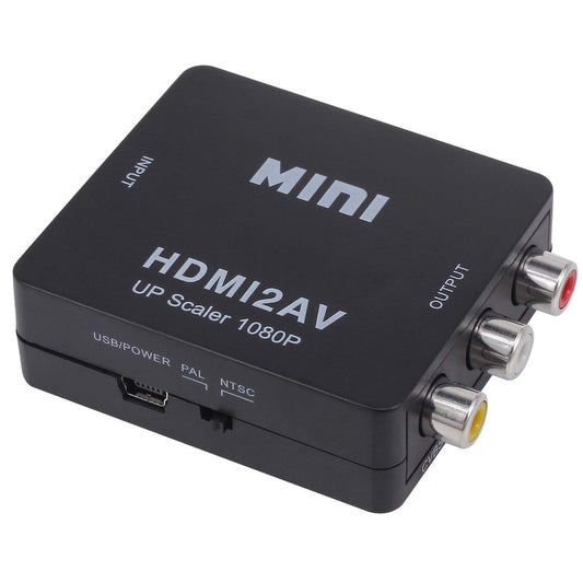 Yeworth HDMI to RCA, HD Video Converter, 1080P Mini HDMI to 3RCA AV/CVBS Composite Adapter Converter for PC/PS3/DVD, Supporting PAL/NTSC with USB Charging Cable Cord