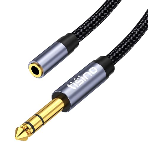 Tisino 1/4 to 3.5mm Headphone Adapter, 1/4" Male to 1/8" Female Extension Audio Cable for Headphones, Amplifiers, Guitar Amp, Keyboard Piano, Home