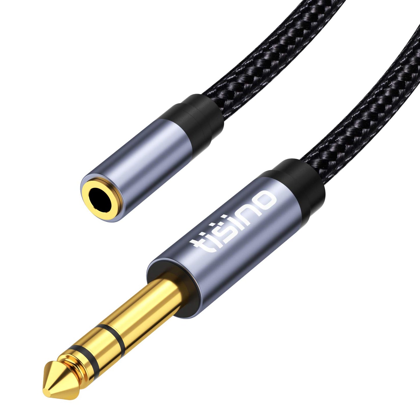 Tisino 1/4 to 3.5mm Headphone Adapter, 1/4" Male to 1/8" Female Extension Audio Cable for Headphones, Amplifiers, Guitar Amp, Keyboard Piano, Home