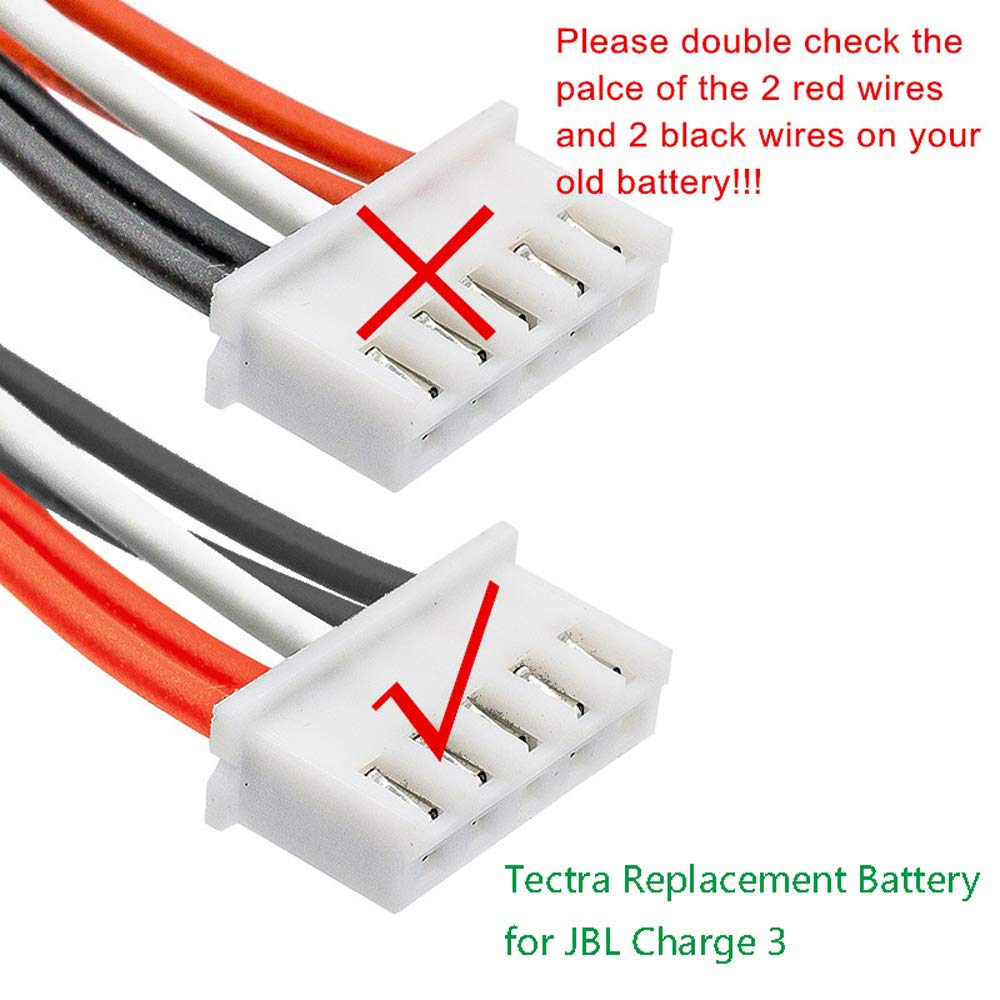 Tectra 6200mAh Rechargeable Battery for JBL Charge 3 2016 Portable Speaker, Fits for JBL GSP1029102A