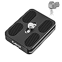 CAVIX PU-50 Ultra-Thin Arca-Swiss Quick Release Plate - Lightweight Aluminum with Anti-Slip Pad, Universal 1/4?-20 Screw for DSLR/Mirrorless, Tripods