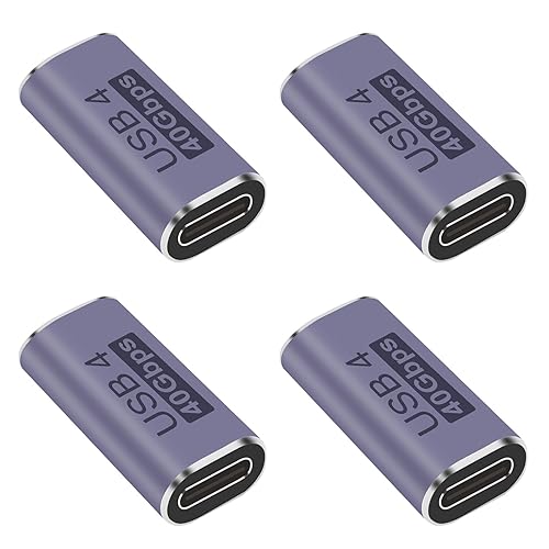 JUZITAO 4PCS USB C Coupler Extender Adapter Type C Female to Female Adapter Extender with 40 Gbps PD 100W 8K 60hz Video Compatible for Thunderbolt…