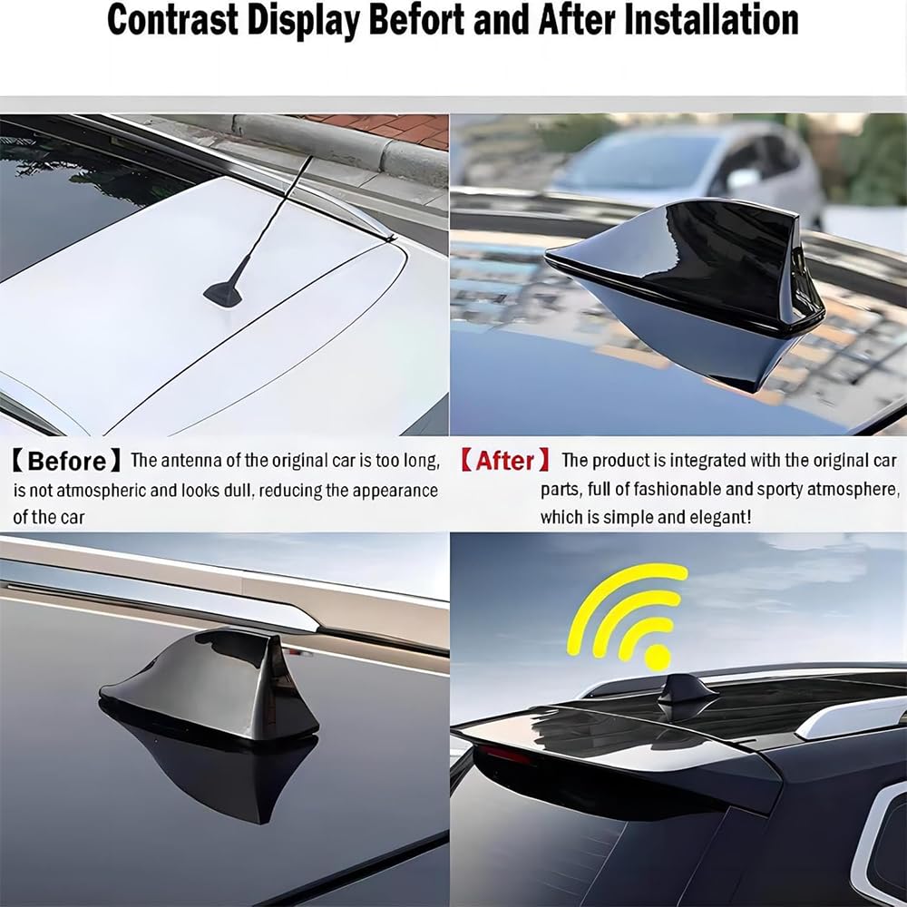 TYDXZNB Shark Fin Antenna for Subaru Impreza 1992-2025 2026 SGP, Functional Signal Receiver with Copper Connection Cable, Exterior Aerial Styling Replacement Accessory,Silver